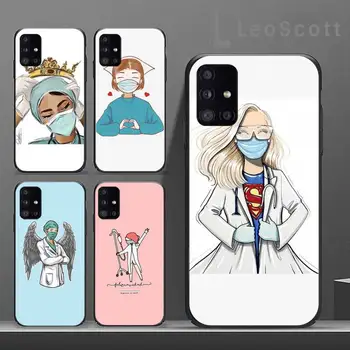 Španielsko Cartoon Medicína Lekár Sestra módne Telefón puzdro Pre Samsung A40 A31 A50 A51 A71 A20E A20S S8 S9 S10 S20 Plus poznámka 20ultra