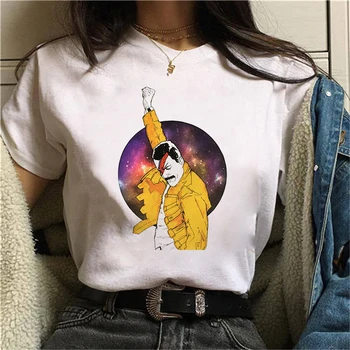 Ženy Grafické Rock Top Tees Fashion Queen Tričko Žena Freddie Mercury Kráľovná Kapela T Shirt Ženy Harajuku Vintage T-shirt