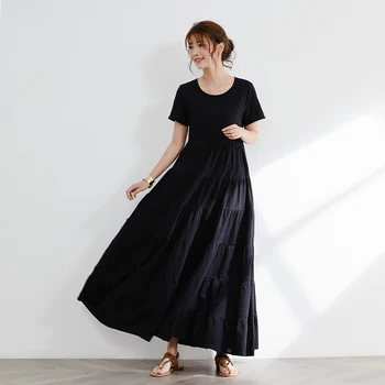 Ženy Šaty, Krátky Rukáv Žena Lete Ženy Čierne Dlhé Šaty Japonskom Štýle Ženy Elegantné Hot Šaty 2021 Hot Nosenie