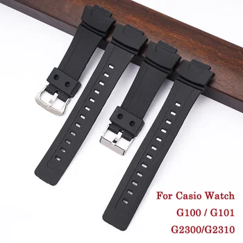 Živica Watchband pre Casio G-SHOCK G100 G-200 G-101 G-2310 G-2300 Náramok Silikónové Hodinky Band Náramok na Zápästie