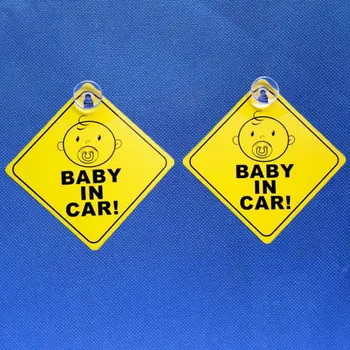 Žltá/Čierna Baby Na Palube Dieťa v Aute Upozornenie Bezpečnostné prísavky Okno Odznak Nálepky Nepremokavé tabuli