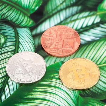 1 kus Imitácia Antického Zlata, pamätných Mincí, Zberateľských Umenie Pozlátené Bitcoin Mince Fyzickej