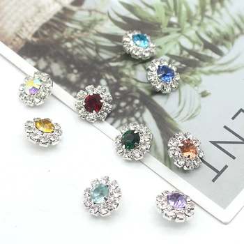 10 nových Kusov/Veľa 16 MM Diamant Zmiešané Farby Kovové Gombíky DIY Rukoväť Šitie Tlačidlá Používané Na Oblečenie, Dekorácie, Doplnky