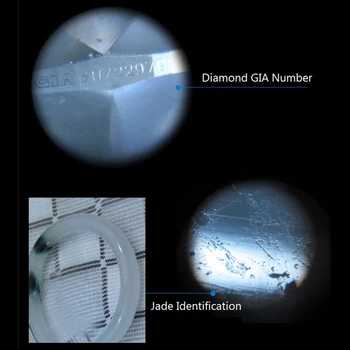 100X Vreckový Mikroskop LED Lampa Svetlo Šperky Loupe zväčšovacie sklo s Kožené puzdro na Šperky elektronickom Priemysle