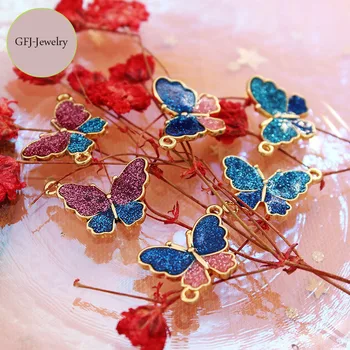 10pcs Smalt Trblietavé Blue Butterfly Prívesok Charms pre Šperky, Takže Náhrdelník Náramok Náušnice DIY Príslušenstvo Šperky