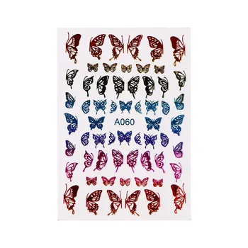 16 Listy/Pack Farebné Laserové Holografické Motýľ Nail Art Nálepky Zmiešané Dizajn DIY Nechtov Dekorácie 3D, Manikúra Obtlačky