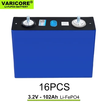 16pcs 3.2 v 102Ah Lifepo4 Nabíjateľná Batéria Lítium Železa Fosfát DIY 12v 24v E-scooter Energie Solárne Triedy A batérie