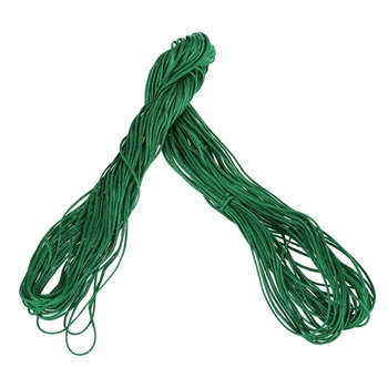 2 Rolka 25M Nylon Kábel Prevlečte Čínsky Uzol Macrame Rattail Náramok Pletená String Čierno-Tmavo Zelená