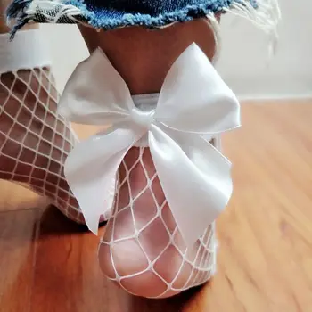 2020 nové produkty baby girl oka členok vysokej ponožky čipky sieťovina retro sexy späť luk sexy krátke ponožky dievčatá nové letné oblečenie