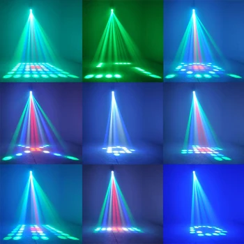 20W 64/128pcs RGBW LED Vzor Fáze Ľahké Dvojité Hlavu Vzducholoď, Lampa Projektoru, DJ, Disco Party osvetlenie, Cool efektov fáze osvetlenie