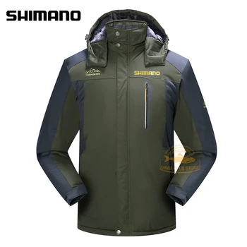 -30 Stupňov Nové Shimano Rybárske Bundy Jeseň Zimné Nepremokavé Teplé Rybárske Oblečenie Mužov Hrubé Fleece Vonkajšie Rybárske Coats