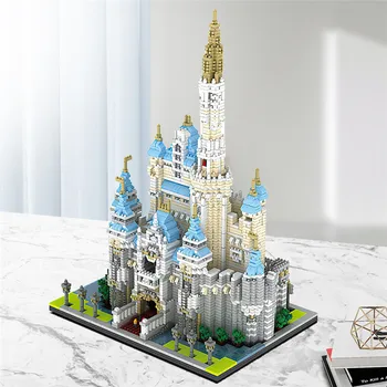 4708pcs Svetovej Architektúry Hradu Model Stavebné Bloky DIY Mini Diamond Micro Zábavný Park Kvádrov, Tehál, Hračky pre Deti,
