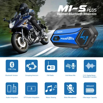 4Pcs Fodsports M1-s Plus Motocyklové Prilby Intercom Bluetooth Headset Nepremokavé Bt Intercomunicador Moto FM Rádio, Hudba Zdieľania
