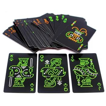 50% Hot Predaj Tvorivé Svietiace Žiarivky Hrať Poker Karty Bar Strany KTV Noc Hry Nástroj Klasické Magické Hračky Pre Strán