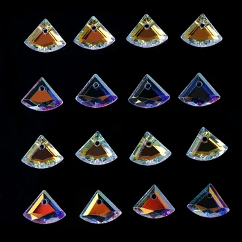 50Pcs Sklo Shell Perly Fialová Farba 8mm Crystal Kúzlo Prívesok Sektor Tvar Pre Šperky DIY, Takže Náhrdelníky Náušnice Príslušenstvo