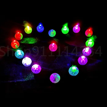 50Pcs/veľa Kolo Farebné Led RGB Flash Loptu Lampy Balón Svetlá batériové Svietidlo pre Vianočné Svadobné Party Decor