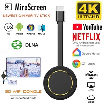 5G 4K HD Bezdrôtový Kompatibilný s HDMI, Wifi, Displej Prijímač HDTV Dongle Zrkadlo Obrazovke TV Stick Miracast Airplay DLNA Media Stream