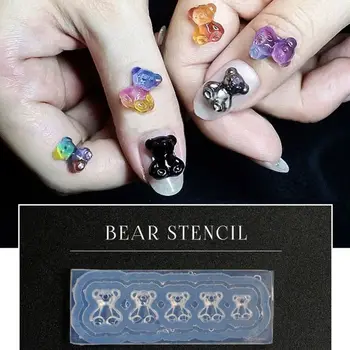 5Pc Silikónové Mini Gummy Bear Forma Nail Art Živice Casting Mold Šablóny Umelecké Remeslo A0KD