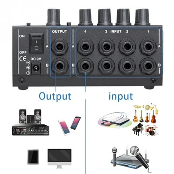 8 Kanálový Zvuk Univerzálny Digitálny Mixer Nastavenie Mikrofónu Mixing Console Eú Plug