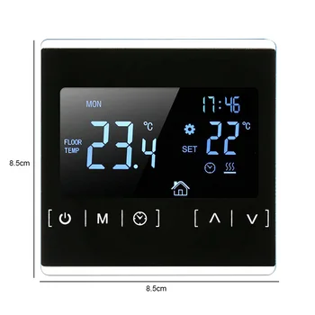 AC85-240V Dotykový LCD Displej Regulátor Teploty Zadné Svetlo Inteligentné Elektrické Podlahové Kúrenie Termostat pre Domáce Spálne