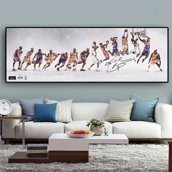 Basketbalová Hviezda Klasické Kobe Plagáty a Vytlačí olejomaľba na Plátne Škandinávskych Cuadros Wall Art Obrázok pre Obývacia Izba