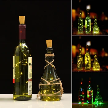 Batérie powered korku fľaša vína svetlo 1m / 2m DIY LED reťazec svetlo bar svetlo narodeninovej party fľaša vína zátka svetla strip