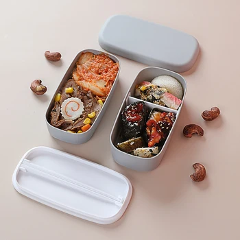 Bento Box Plastový Materiál Potraviny v Chladničke Čerstvé-vedenie Box Dvojité vrstvený Lunch Box Mikrovlnný Ohrev Jedla Skladovanie Nádoba