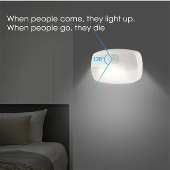 Bezdrôtové wc svetelný Senzor LED Nočné Osvetlenie, Batérie Malé Nightlights Lampa pre miestnosti, Chodby, Šatníka Ľahko Nainštalovať