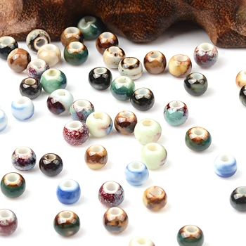 BIYBESE 6 mm Čínsky Keramické Korálky 13 Vzory Oddelené Voľné Korálky DIY Šperky Náramok, Náhrdelník Príslušenstvo
