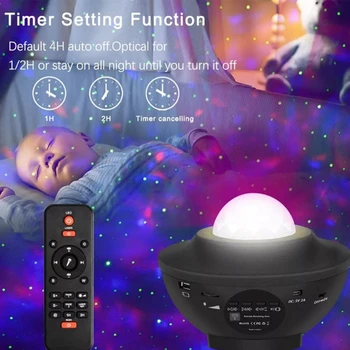 Bluetooth USB Hlasové Ovládanie Hudobného Prehrávača Star Projektor LED Nočné Svetlo Farebné Hviezdne Nebo Galaxy Projektor Svetlo Deti Darčeky