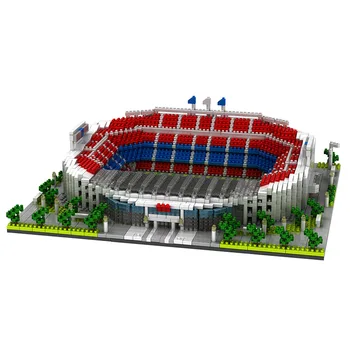 Camp Nou Futbalové ihrisko Diamond Mini stavebným svetoznámej Architektúry 3D Modelu Deti Kolekcia Hračiek s 3500pcs