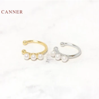 CANNER ELEGANTNÉ vietor shell perly ucho klip 925 Sterling Silver Náušnice, Zlaté Náušnice Pre Ženy Náušnice kórejský Šperky Aretes