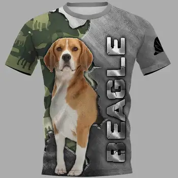 CLOOCL Najnovšie Populárne Beagle 3D Vytlačené Mens T Tričko Harajuku Lete Krátky Rukáv Ulici Bežné Unisex tričko Drop Shipping