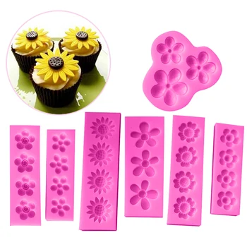 DIY Cake Zdobenie Nástroje, Formy na Pečenie 3D Slnečnica Kvet, Silikónové Formy Fondant Čokoládové Cookies Mydlo Ílu Polyméru Živice