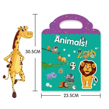 DIY Deti Samolepky Knihy Cartoon Zvierat Návštevnosť Tela, Poznávať, Skoré Vzdelávanie Vzdelávanie Hračky Pre Deti Opakovane Puzzle Hra Dary