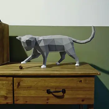 DIY Ručný Papier Formy Ozdoby Tvorivé 3D Mačka Model Stôl Dekorácie na Stenu Kreatívny Manuál Zvierat Ozdobné Dekorácie I6U2