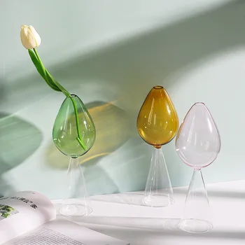 Domov Váza, Domáce Dekorácie, Vázy Sklenené Nádoby Moderné Miestnosti Dekorácie Kvetináč Farba Crystal Hydroponické Kvet Usporiadanie