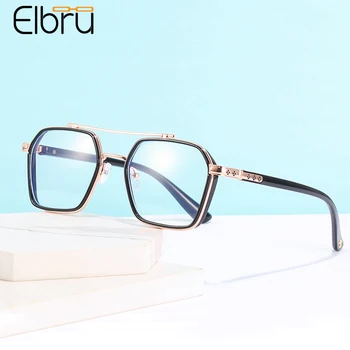 Elbru Vintage Anti Modré Svetlo Kovové Krátkozrakosť, Nadrozmerné Okuliare Dvojitý Lúč Nearsighted Okuliare Unisex S Dioptrie -1.0 na-3.5