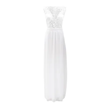 Elegantné Biele Šaty dámske Vyšívané Čipky Sexy tvaru bez Rukávov Maxi Šaty, Sexy Backless Večierok Dlhé Šaty Vestidos