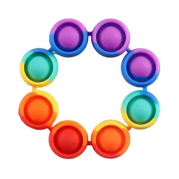 Fidget Reliver Stres Hračky Rainbow Náramok Push To Bublina Relaxačná Hračky Pre Dospelých Detí Zmyslové Hračka Na Zmiernenie Autizmus