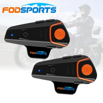 FodSports BT-S2 Pro Vodotesný, Multi palubného telefónu 1000M Motocycle Bluetooth Helmy, Slúchadlá Intercom moto Intercomunicador s FM