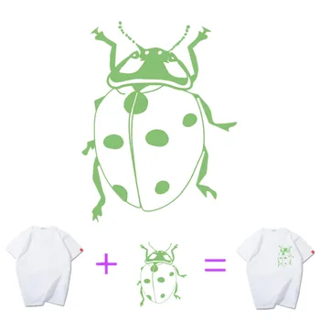 Hmyzu Logo Svetelný Patch lienka Železa Ons Škvrny na Oblečení prestupu Fluorescenčné Nálepky na Oblečenie ping