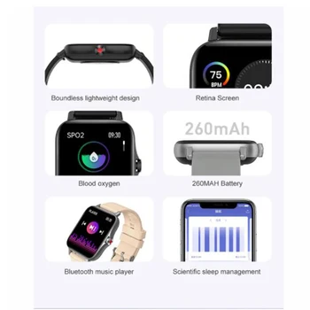 I18 Bluetooth Hovor Smart Hodinky 1.69 Palcový Srdcovej frekvencie Monitorovanie Krvného Tlaku Fitness Tracker Športové Nepremokavé Smartwatch