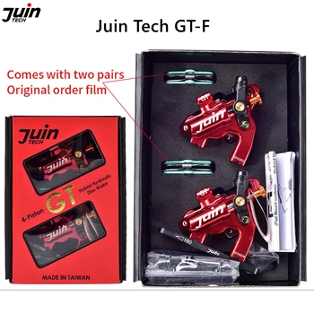 JUIN TECH GTF 4-Piestové Ploché Mount Hybrid Hydraulické Kotúčové Brzdy Cestnej Bike Disk Brzdový Strmeň Ultralight CNC Požičovňa Kotúčovou Brzdou Nastavenie