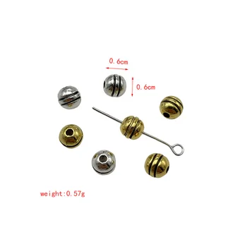 JunKang 50pcs 6 mm lesklý double-line dištančné korálky DIY remesiel šperky konektor kovové zliatiny, výroba objav