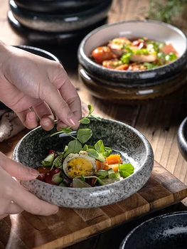 KINGLANG Tvorivých Procesov Glazúra 6inch Keramické Dosky kórejský Kimchi Tanier Jedlo, Šalát Jeden Tanier, Miska