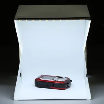 Kocka Tvorivé Mini Fotografie Box Osvetlenie Photo Studio Vysoko Kvalitný Fotoaparát Fotografovanie Studio Stan Kit Skladacia Biela