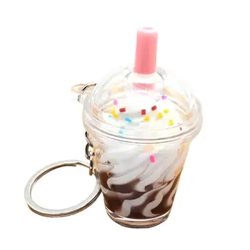 Kreatívne Ice Cream Kúzlo Krúžok Držiak Keychain Auto Taška Prívesok Šperky Darček