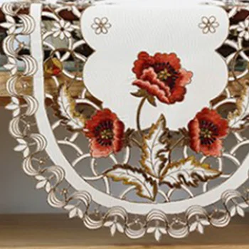 Kvetinový Vyšívané Handričkou Vintage Stôl Obrus Placemat Domáce Dekorácie Stola Kryt Obdĺžnikový Svadobné Hostiny Obrus
