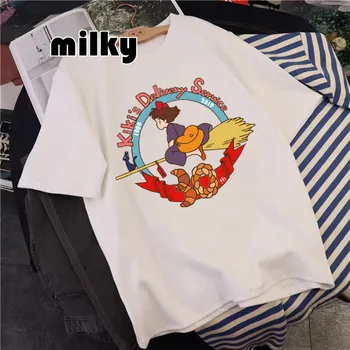Kórejský Nadrozmerné T-shirts Anime Kiki dodacej Služby, Tlač Krátke Sleeve T Košele Ženy Japonsko T-shirts Žena Ležérne Módy